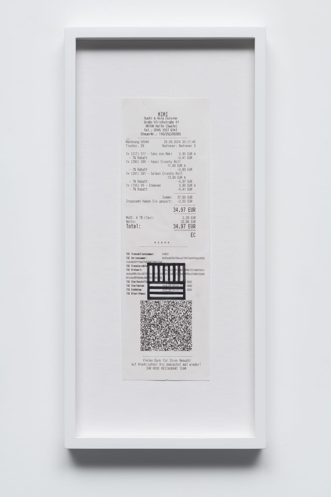 Jonathan Monk, Restaurant Drawing (SLTwo Lines Two Directions), 2025