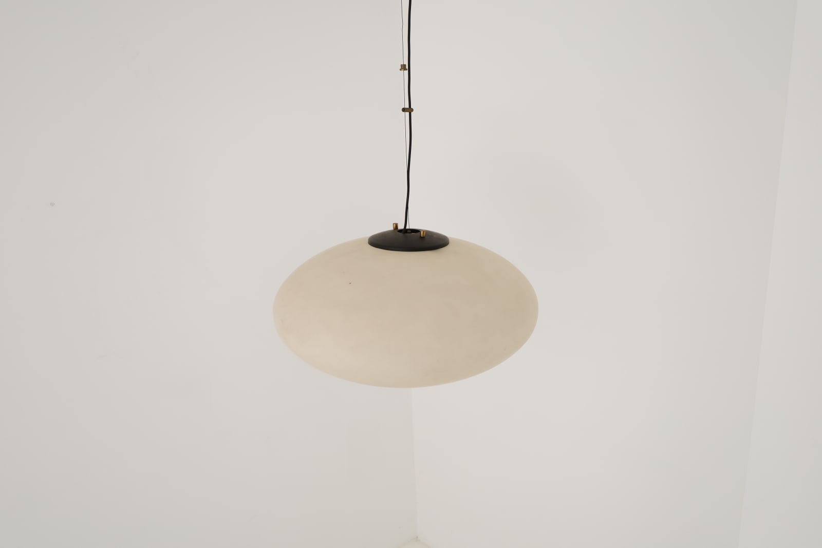 Stilnovo, Opaline Satin Glass Ceiling Light Model 1104, c. Late 1950s, early 1960's