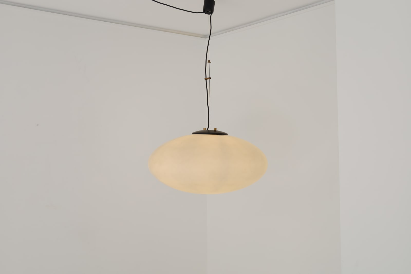 Stilnovo, Opaline Satin Glass Ceiling Light Model 1104, c. Late 1950s, early 1960's