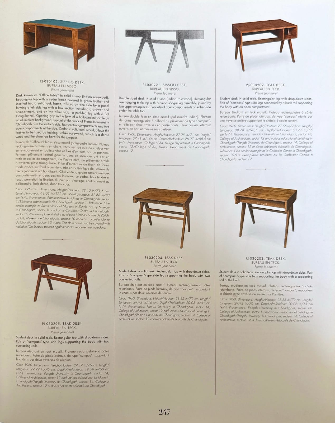 Pierre Jeanneret, 'Student Desk' with Pigeonhole, c. 1960