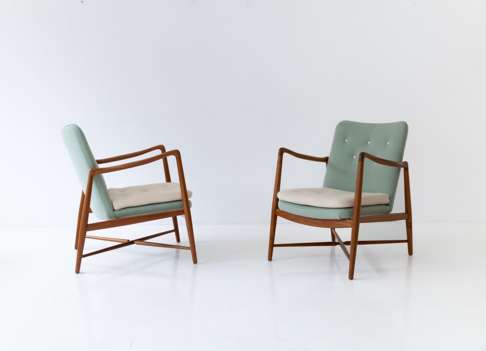 Finn Juhl, Pair of Model BO59 Fireplace Chairs, 1950s