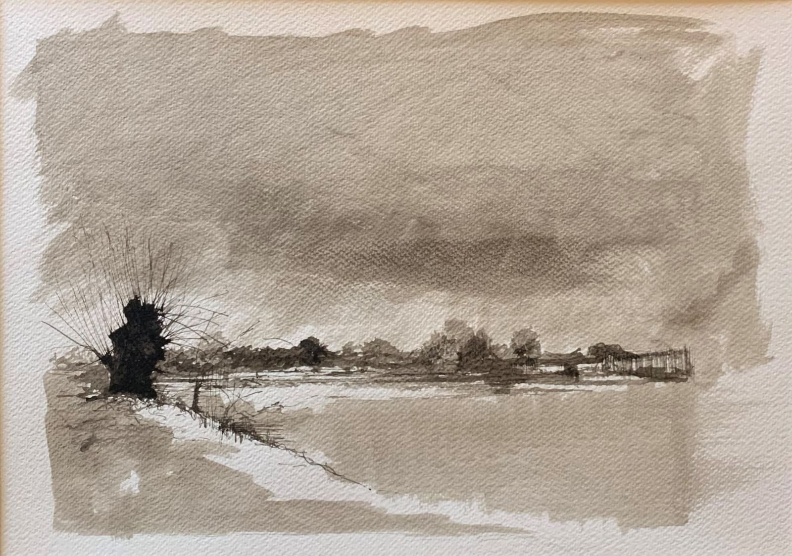 Stephen Bithell, Pollarded Willow on North Lake, 2023