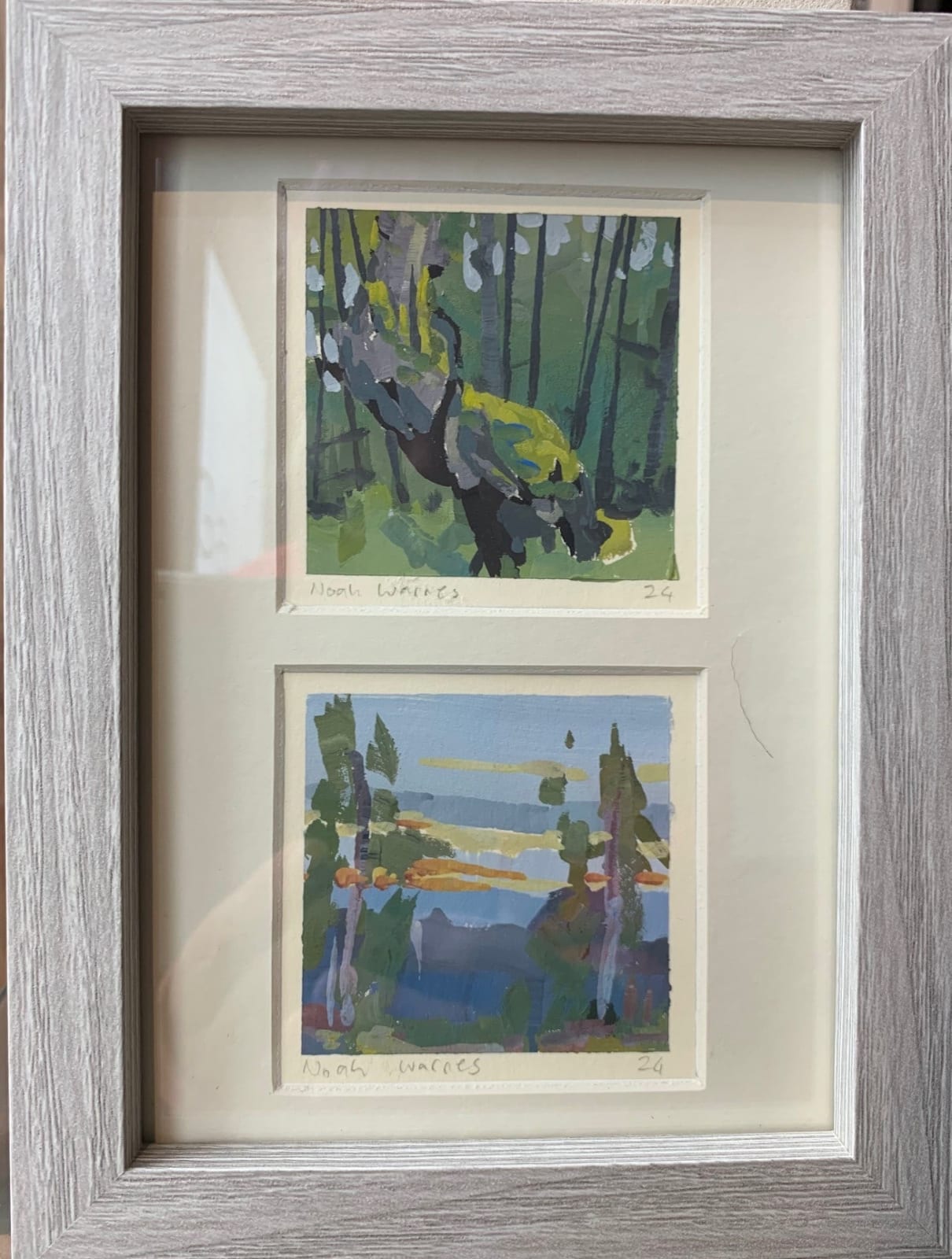 Noah Warnes, Tree Studies - Diptych, 2023