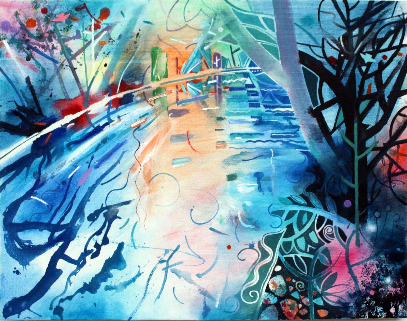 David Wiseman ARWS LG, Woodland River Walk Late Afternoon, 2024