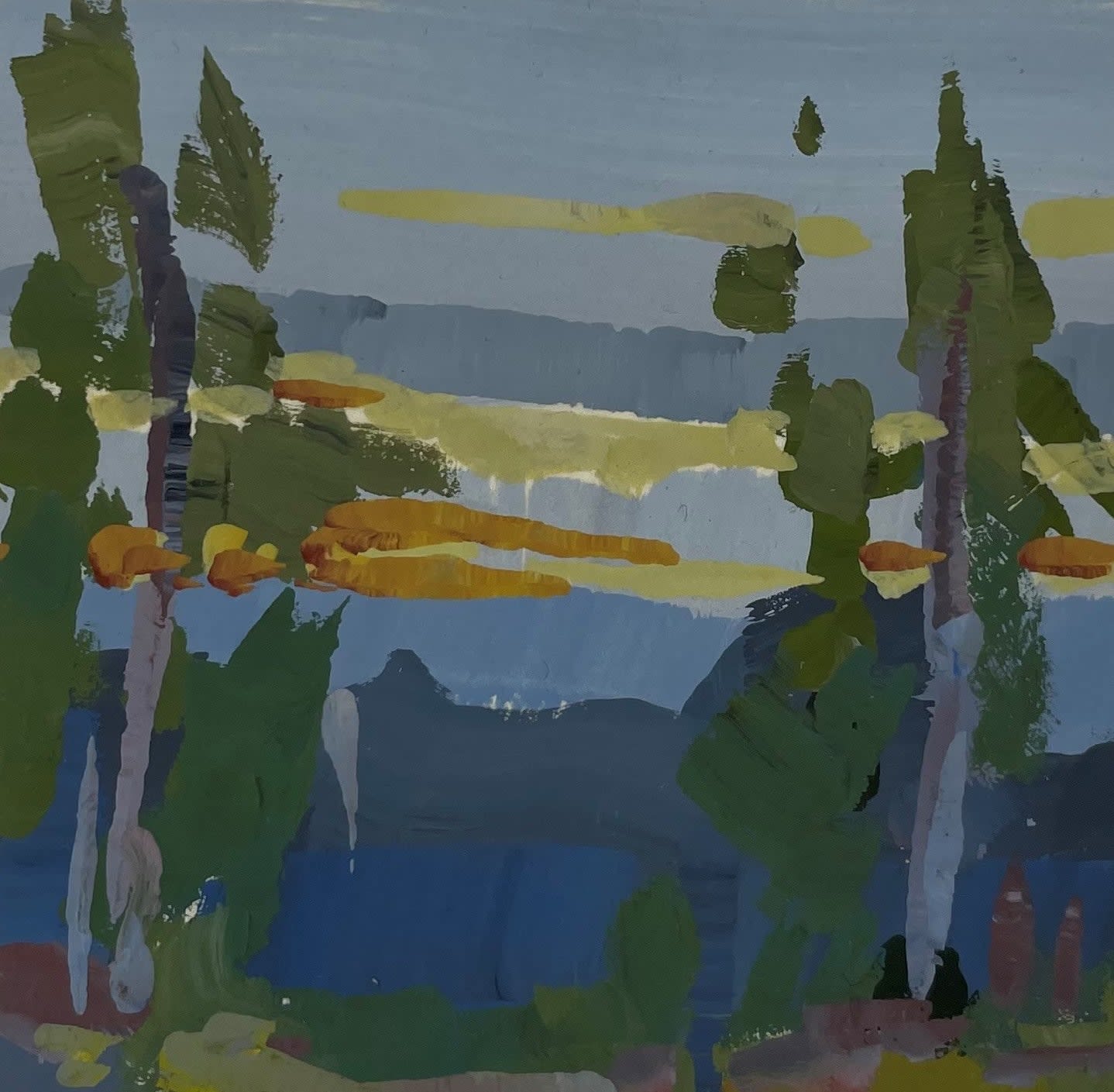 Noah Warnes, Tree Studies - Diptych, 2023