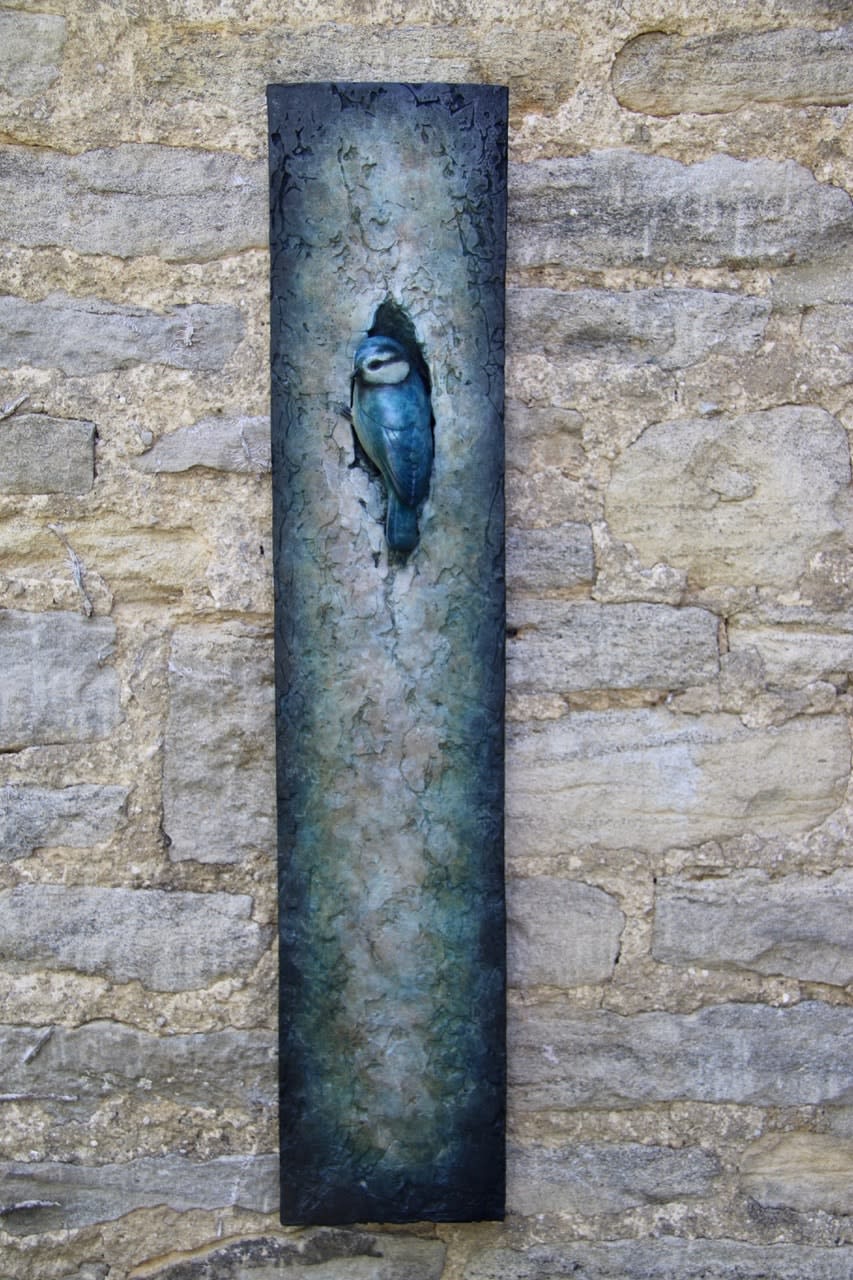 Adam Binder, Blue Tit Plaque, 2021