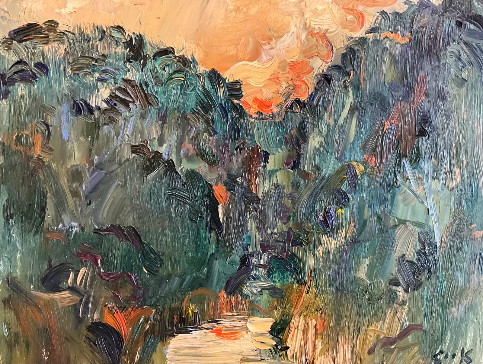 David Mackie Cook, Sun over Pond