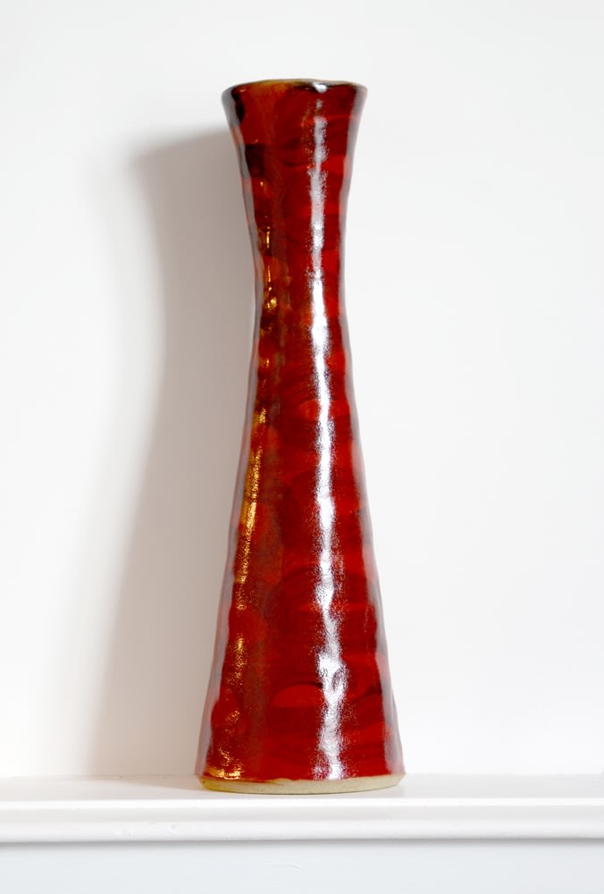 Gordon McKenna, Red Vase with Black Swirl