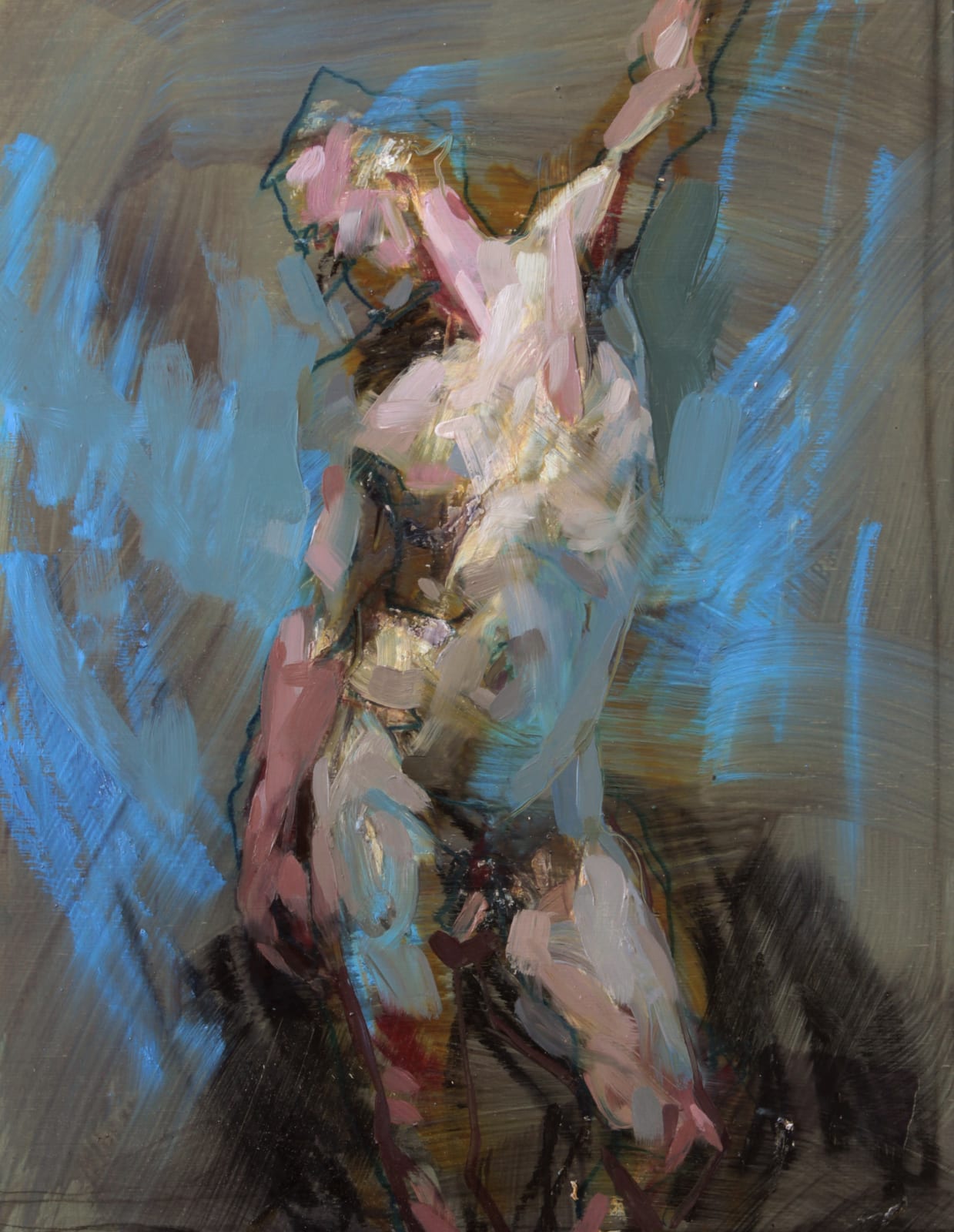 Alan McGowan, Male Nude in Blue Studio