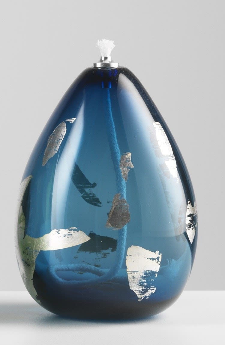 Elin Isaksson, Oil Lamp (blue & silver)