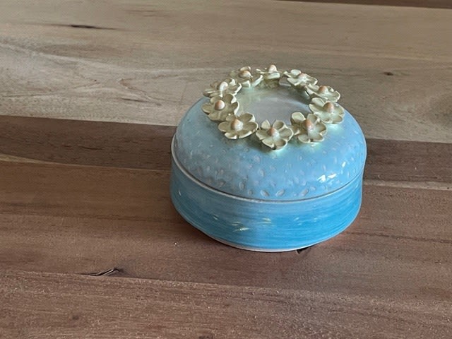 Lois Carson, Lidded Pot - Flowers