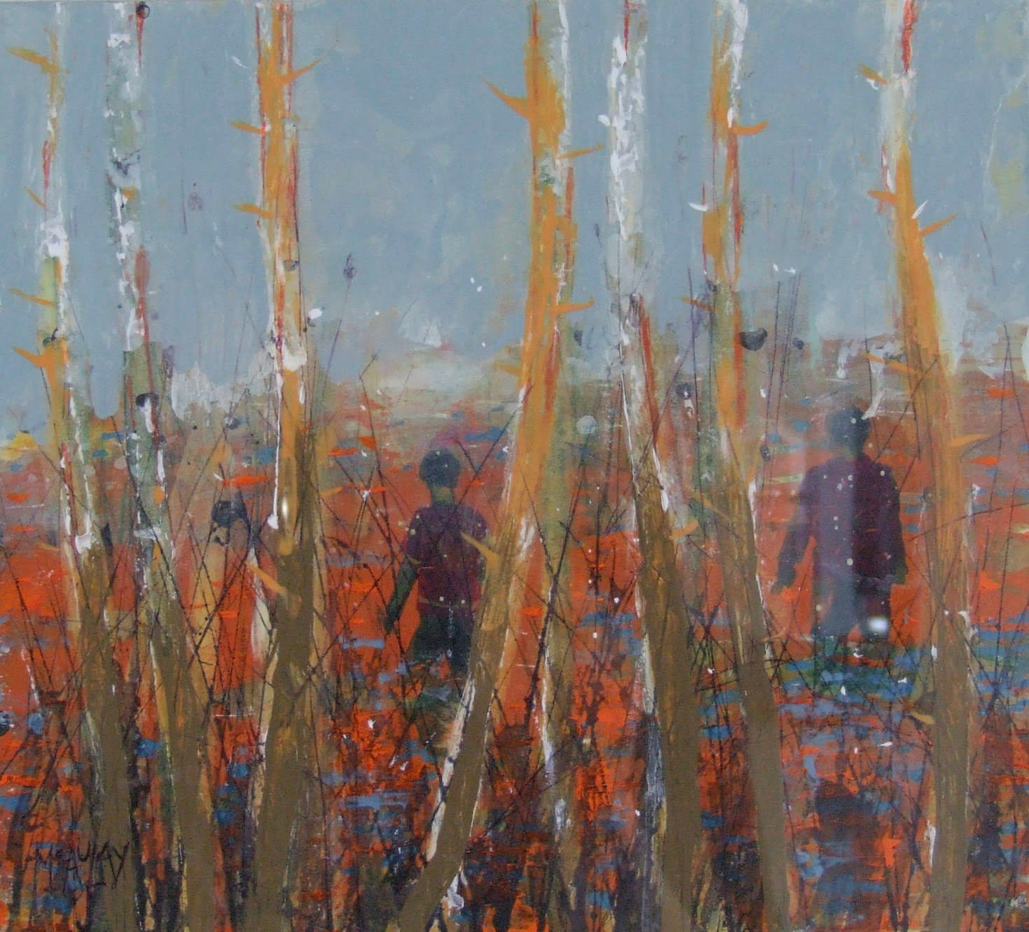 Robert McAulay, Two Immersed in Nature, Grey Sky