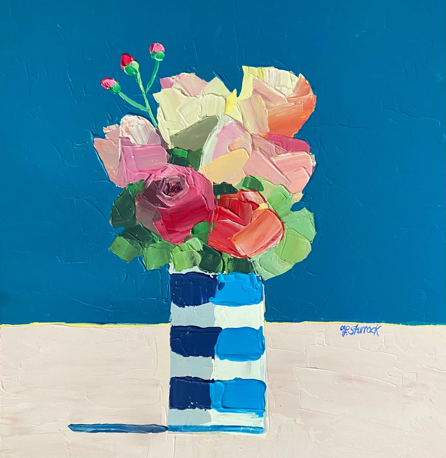 Fiona Sturrock, Roses in a Cornish Vase