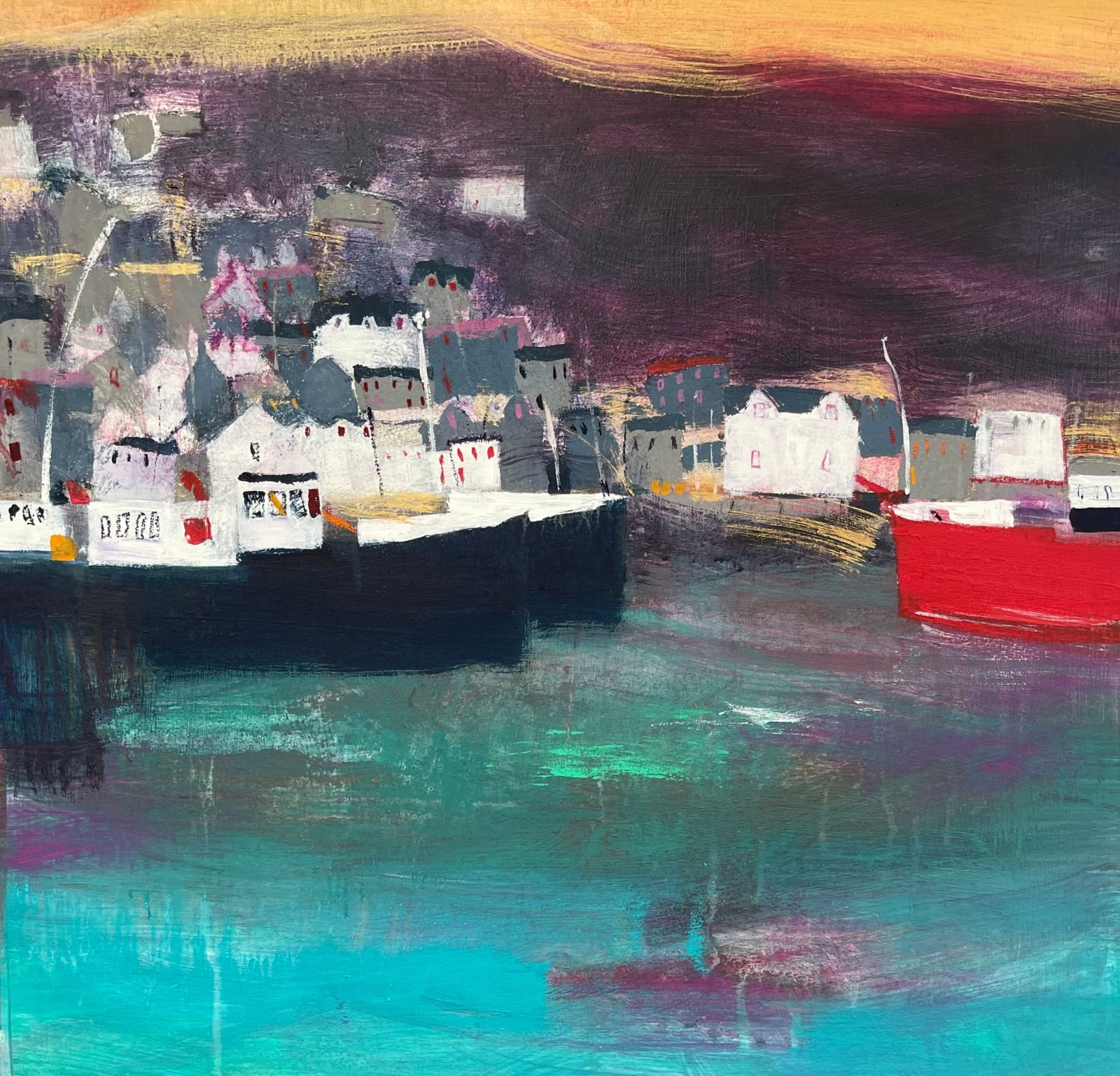 Caroline Bailey RSW, Moored in Stromness