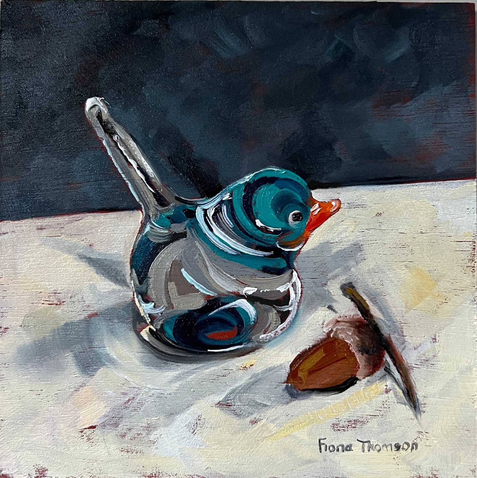 Fiona Thomson, Glass Bird with Acorn