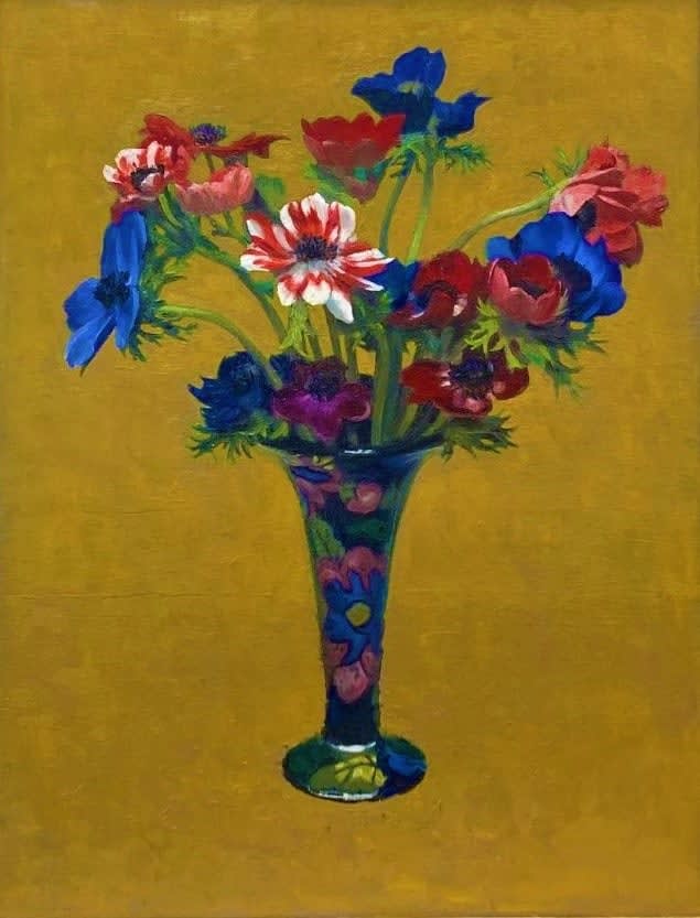 John Paul Raine, Anemones in a Moorcroft Vase