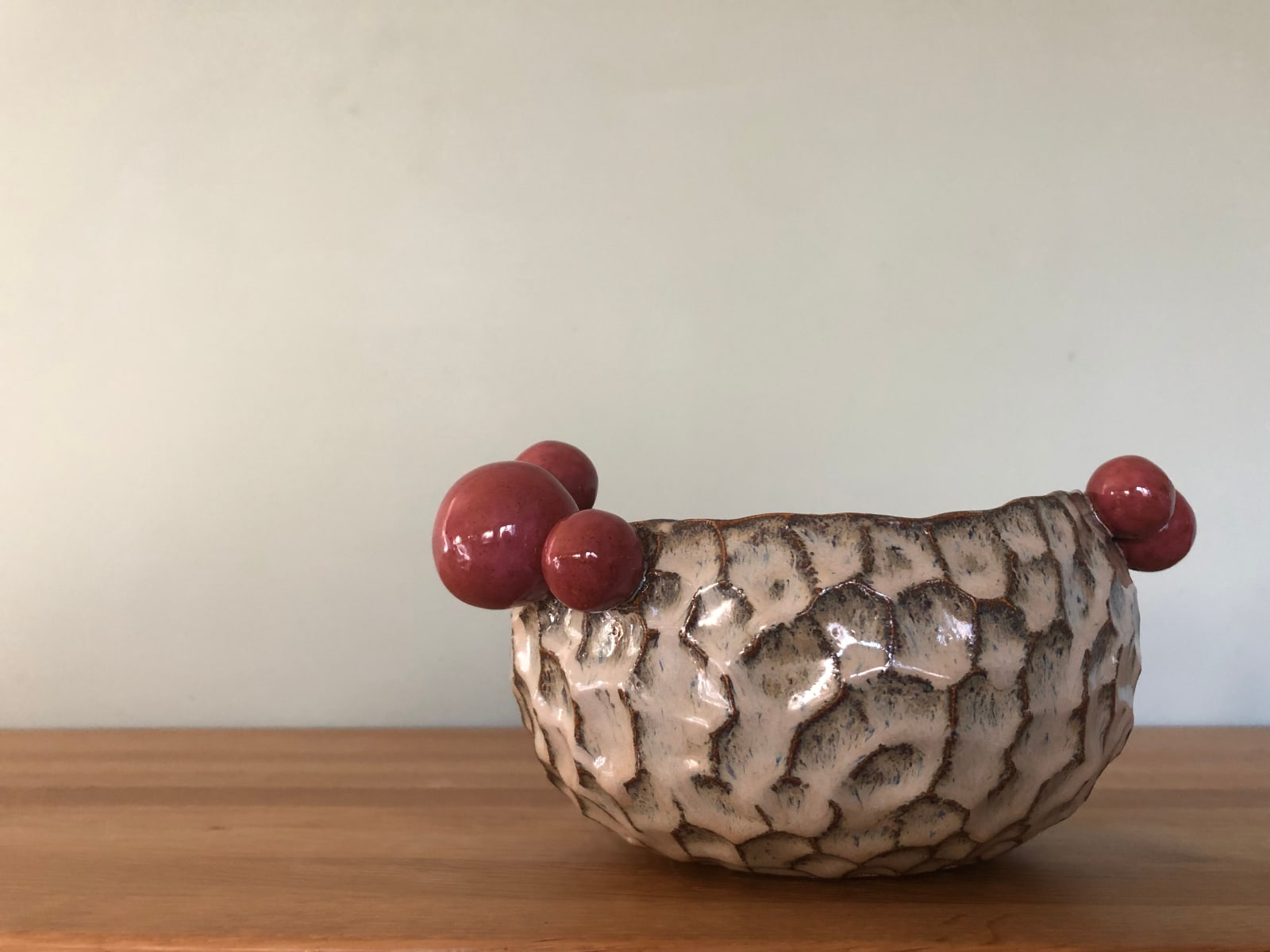Lois Carson, Carved bowl - pink balls