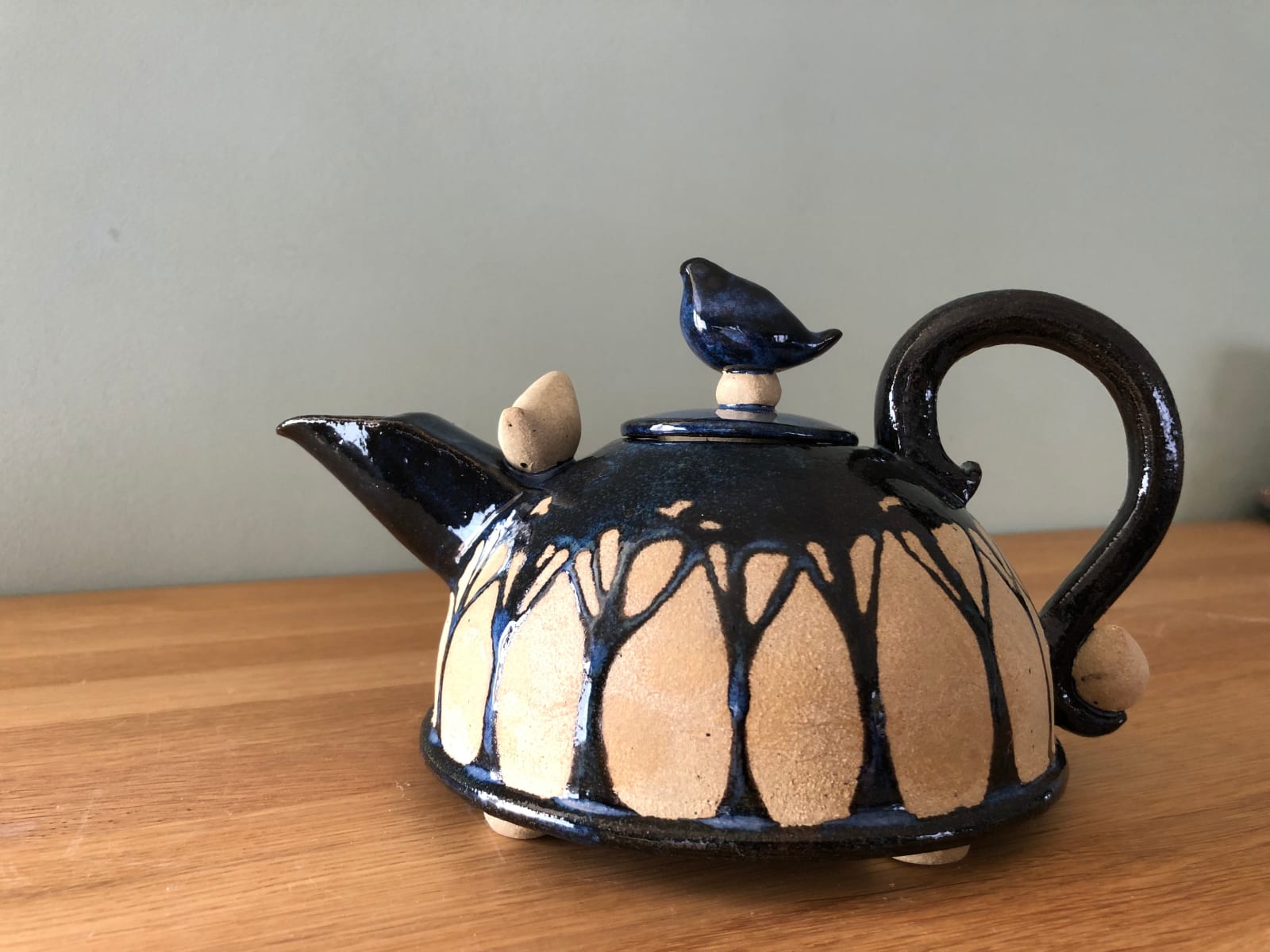 Lois Carson, Teapot with blue roosters