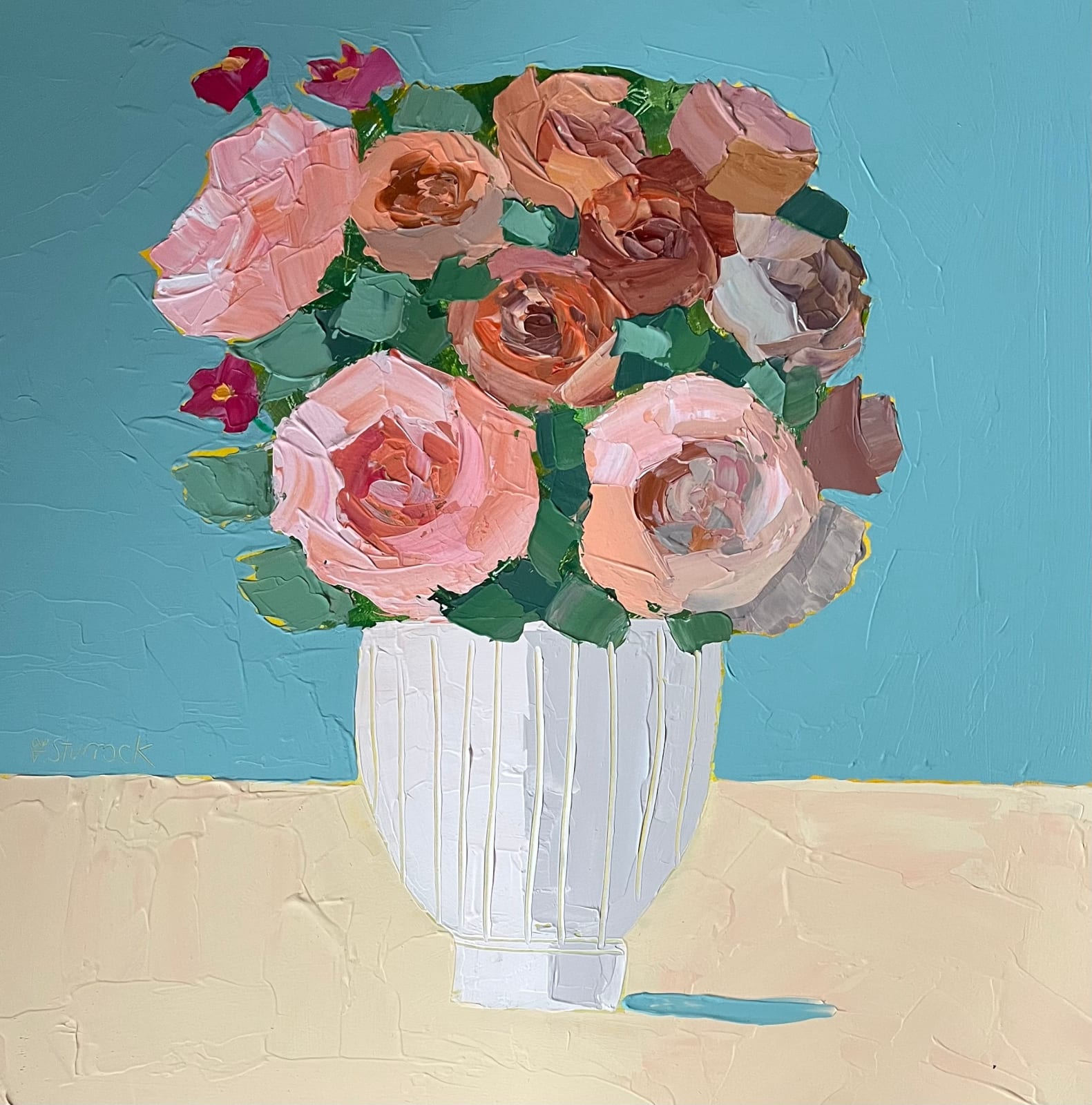 Fiona Sturrock, Roses in White Vase