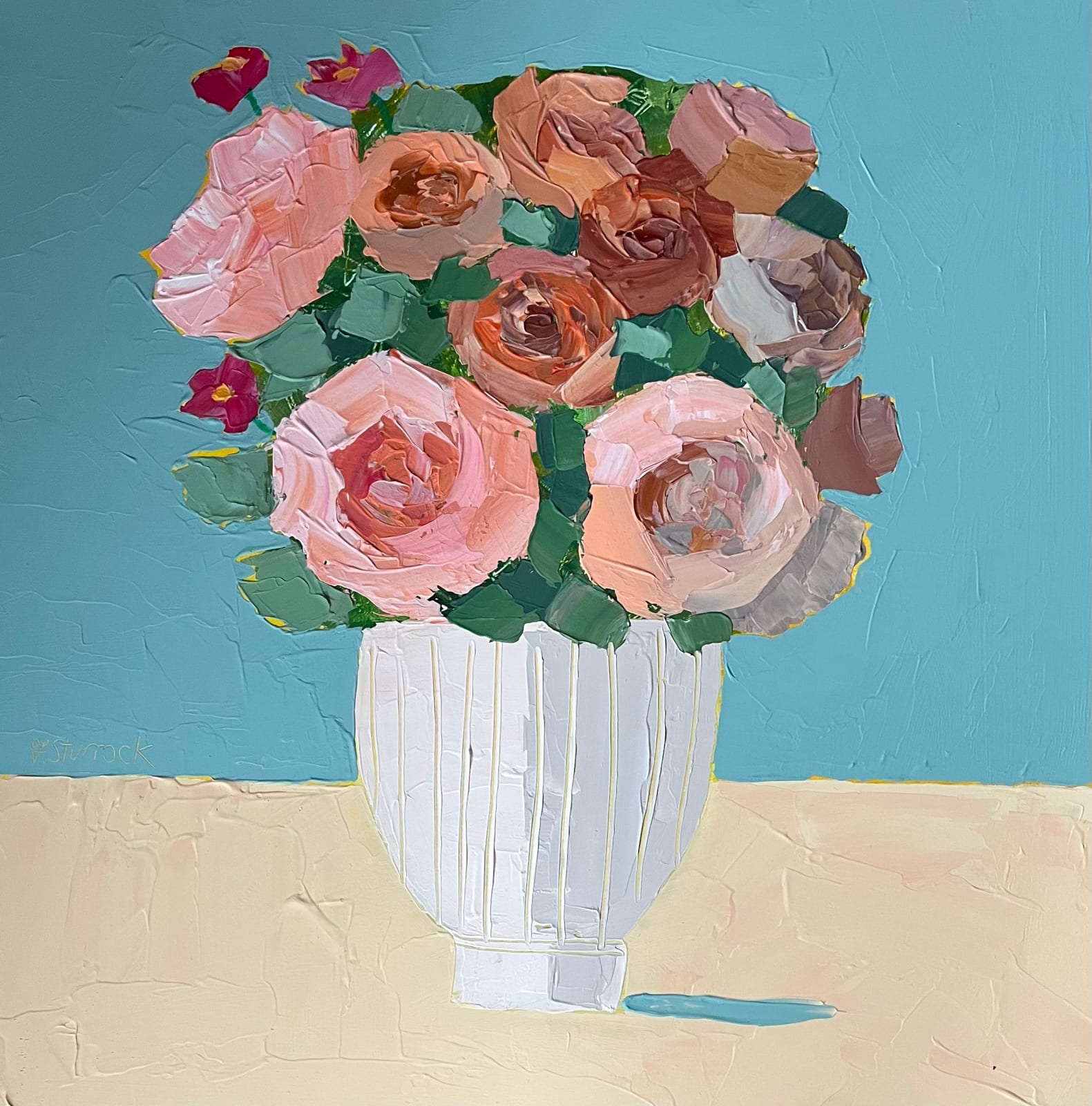 Fiona Sturrock, Roses in White Vase