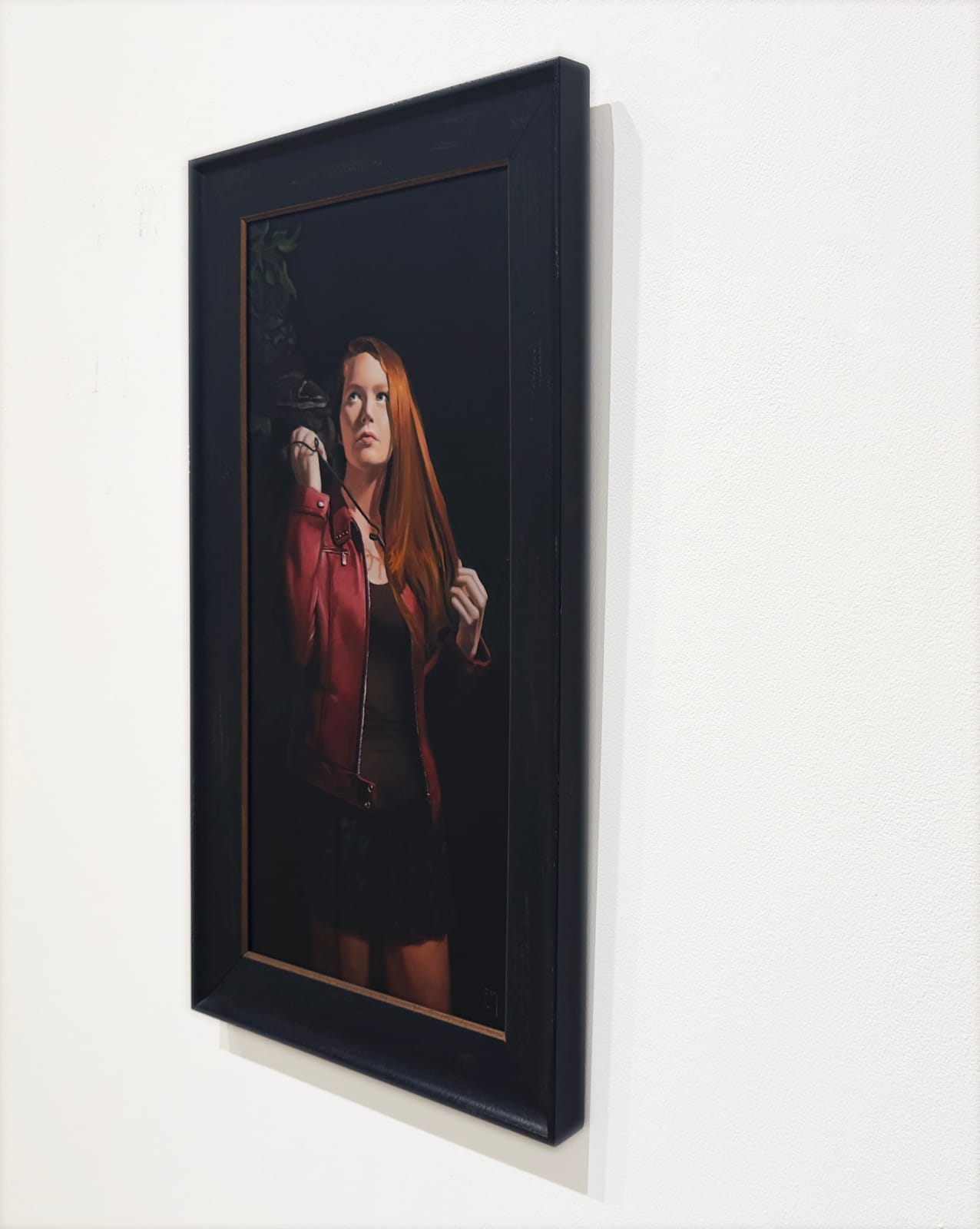 Painting of a girl with a red jacket