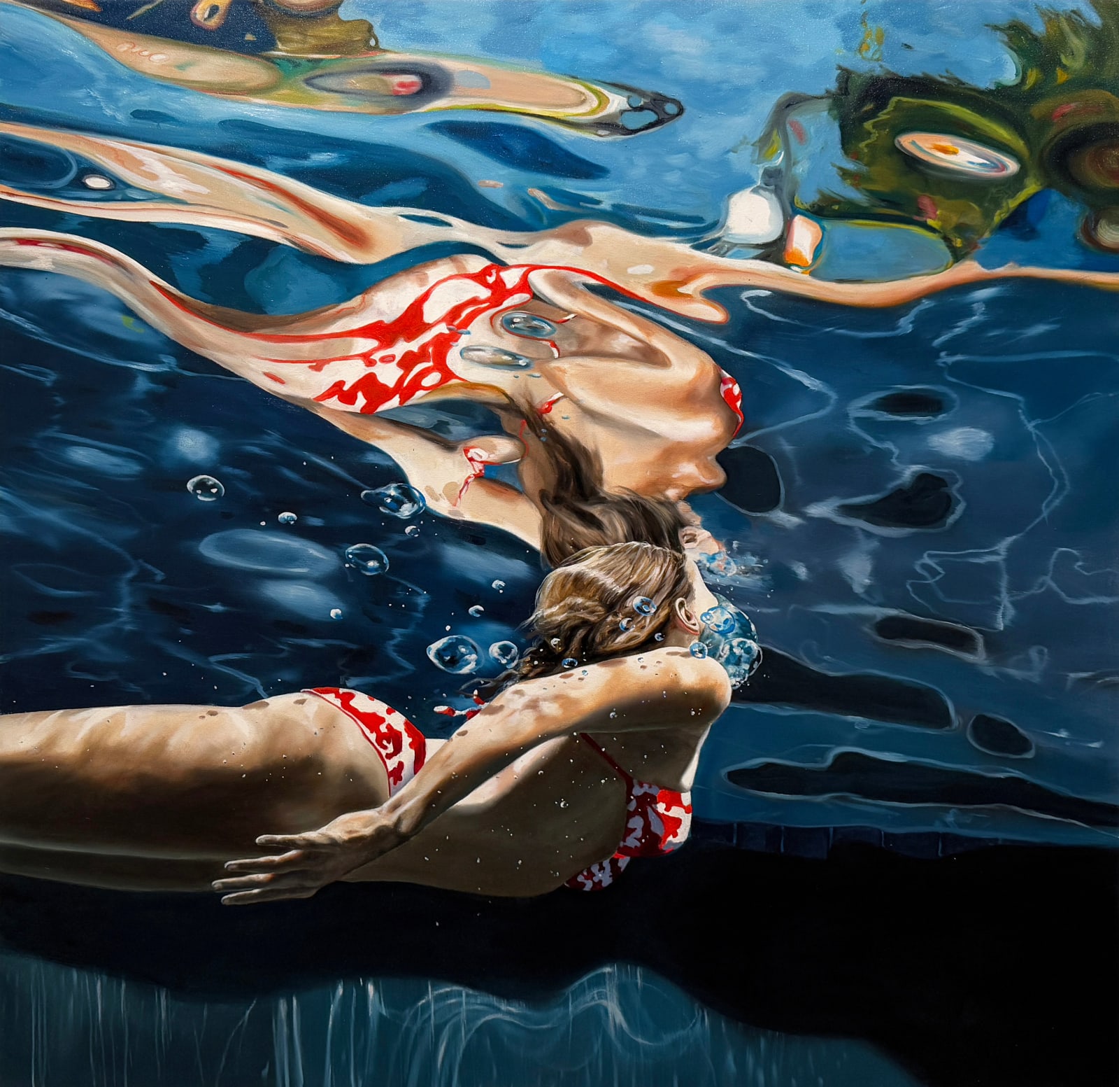 Painting of a woman under water