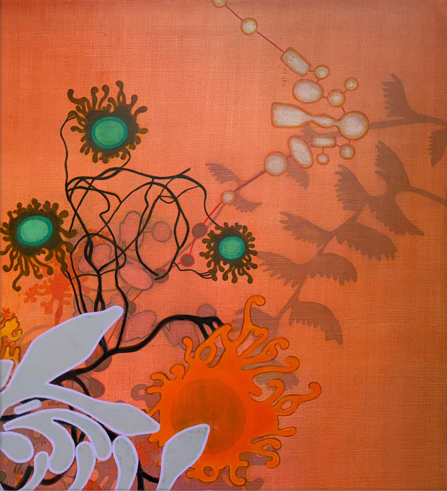 Abstracted floral painting