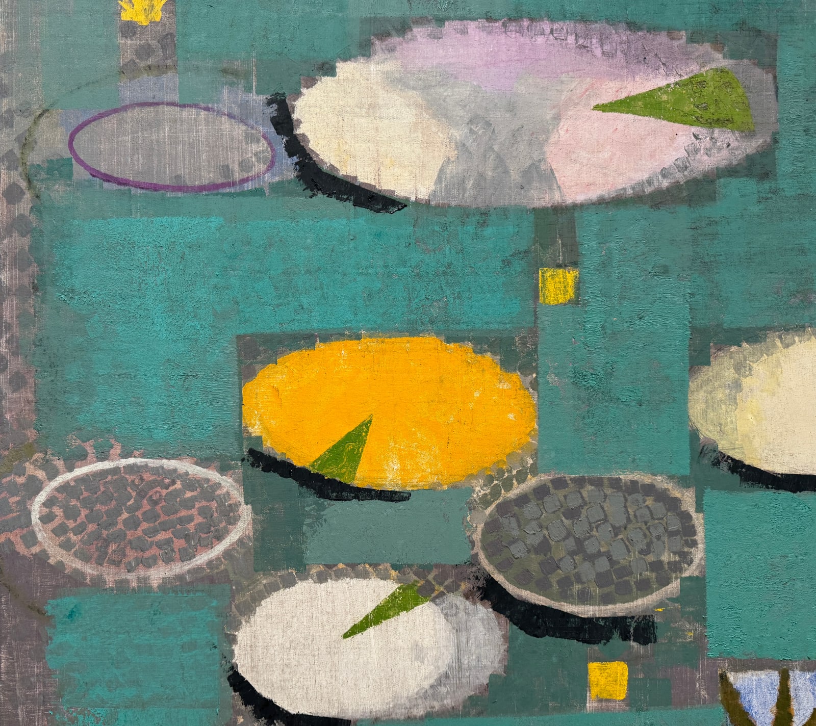 abstract painting of colorful lily pads