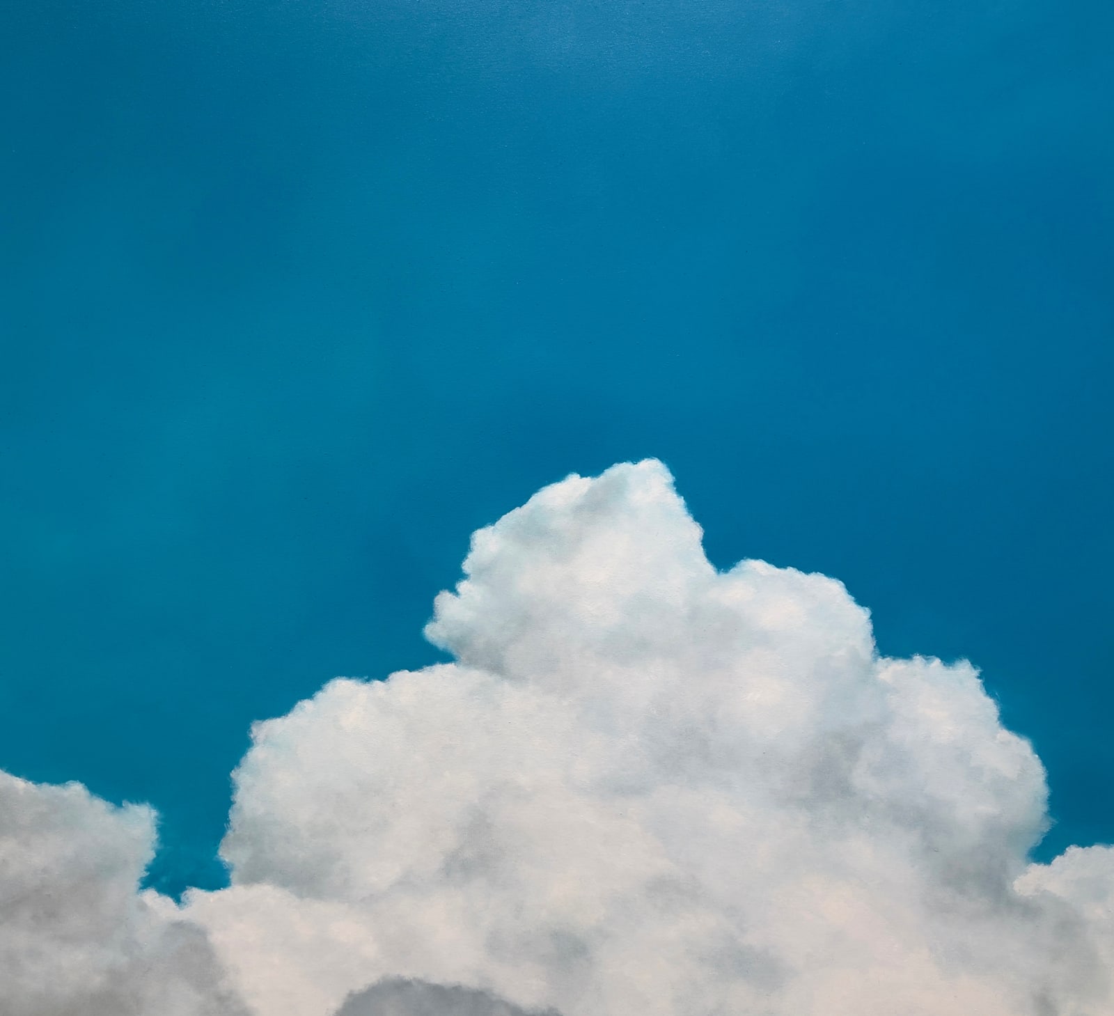 Painting of clouds and blue sky