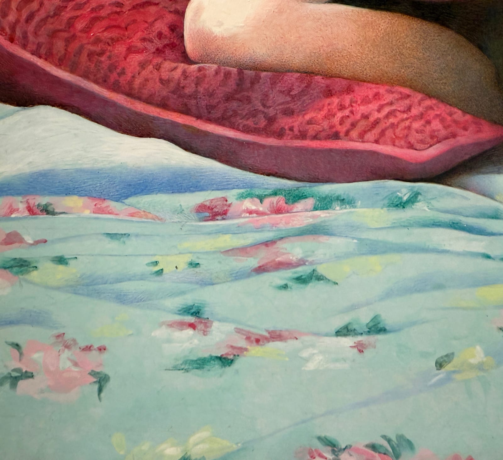 Painting of a woman with a dog