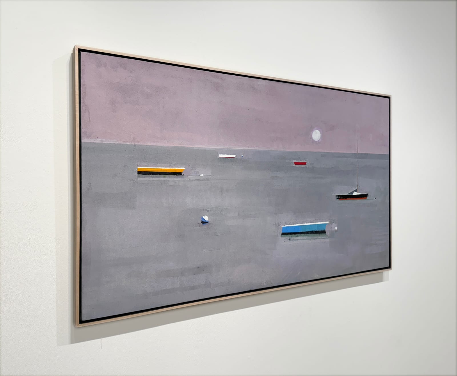 Abstracted scene of boats in water