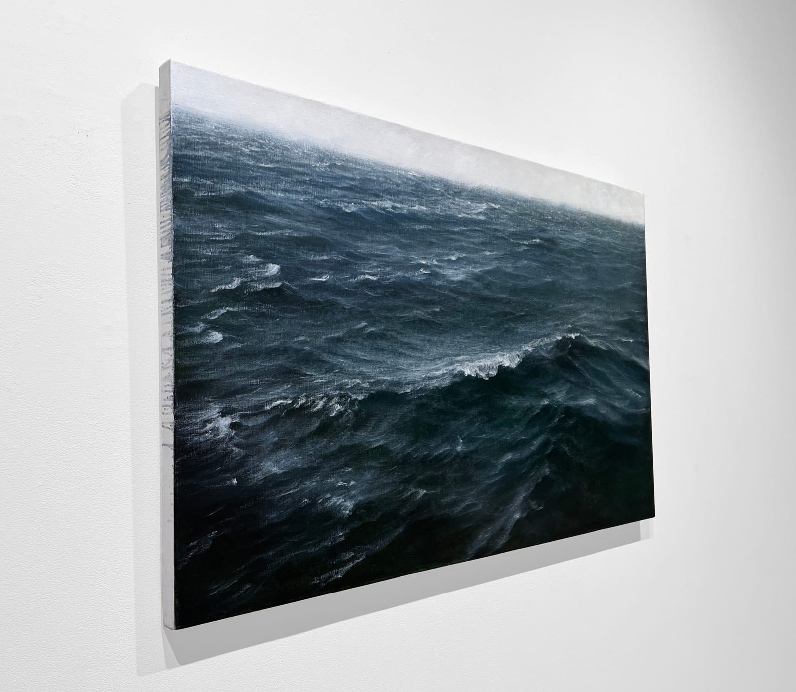 Oil painting of Atlantic ocean on linen