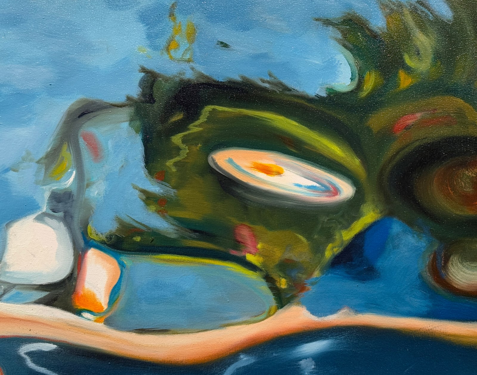 Painting of a woman under water