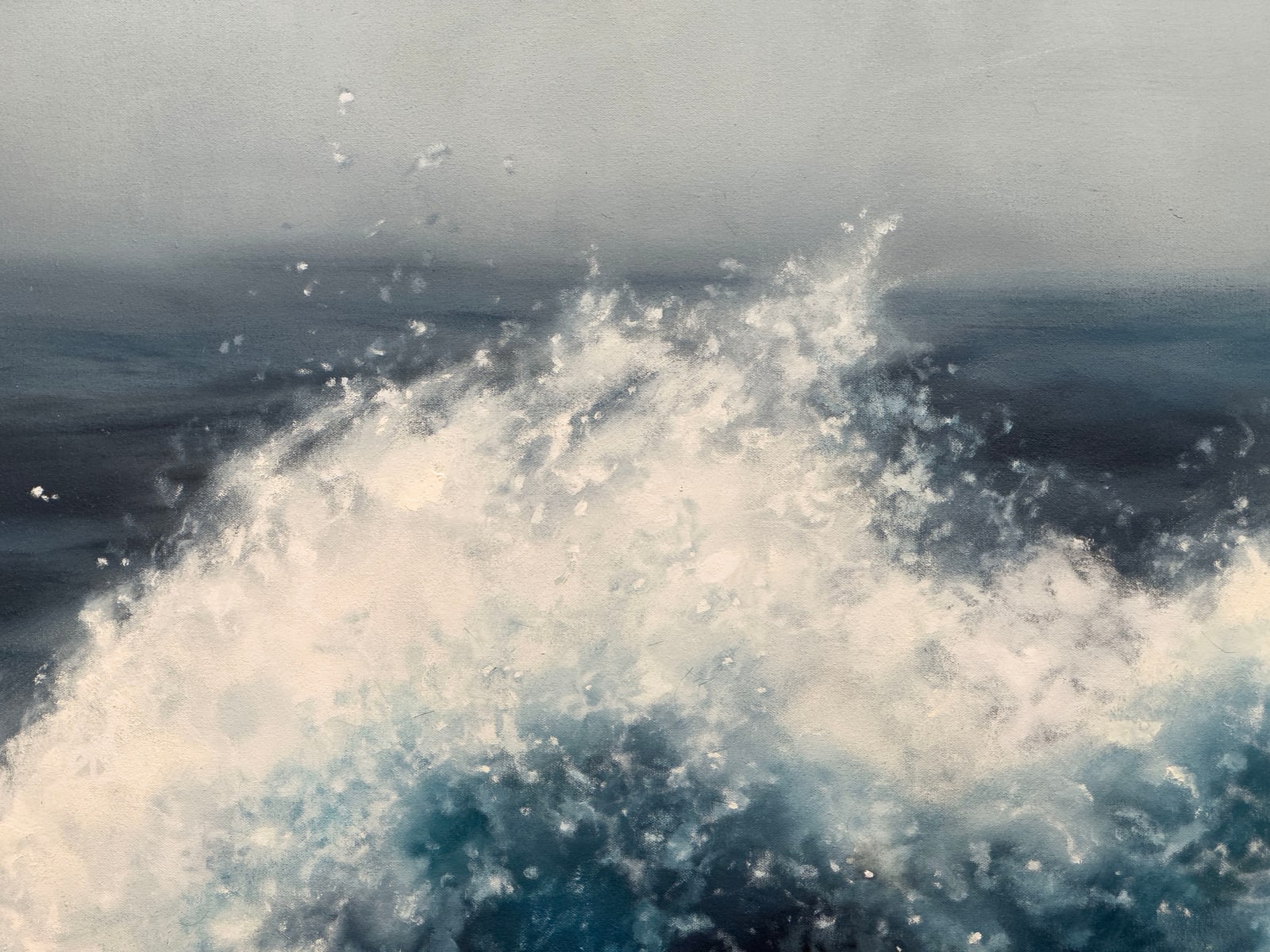 Painting of a surging wave