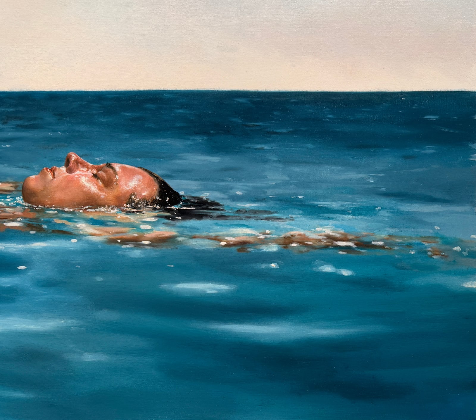 Painting of a woman in the ocean