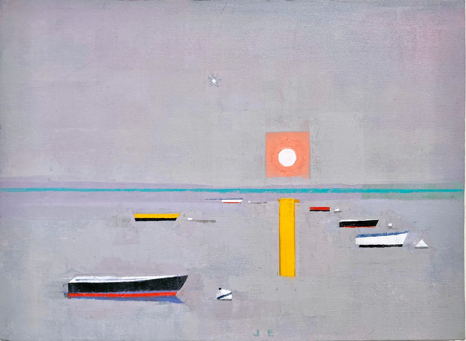 Painting of a seascape with boats