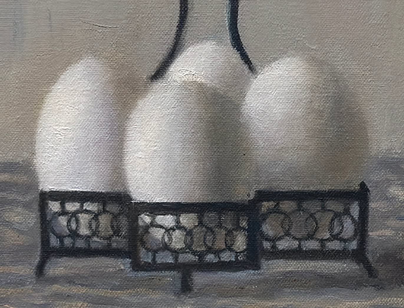 Detail of 4 eggs in egg holder