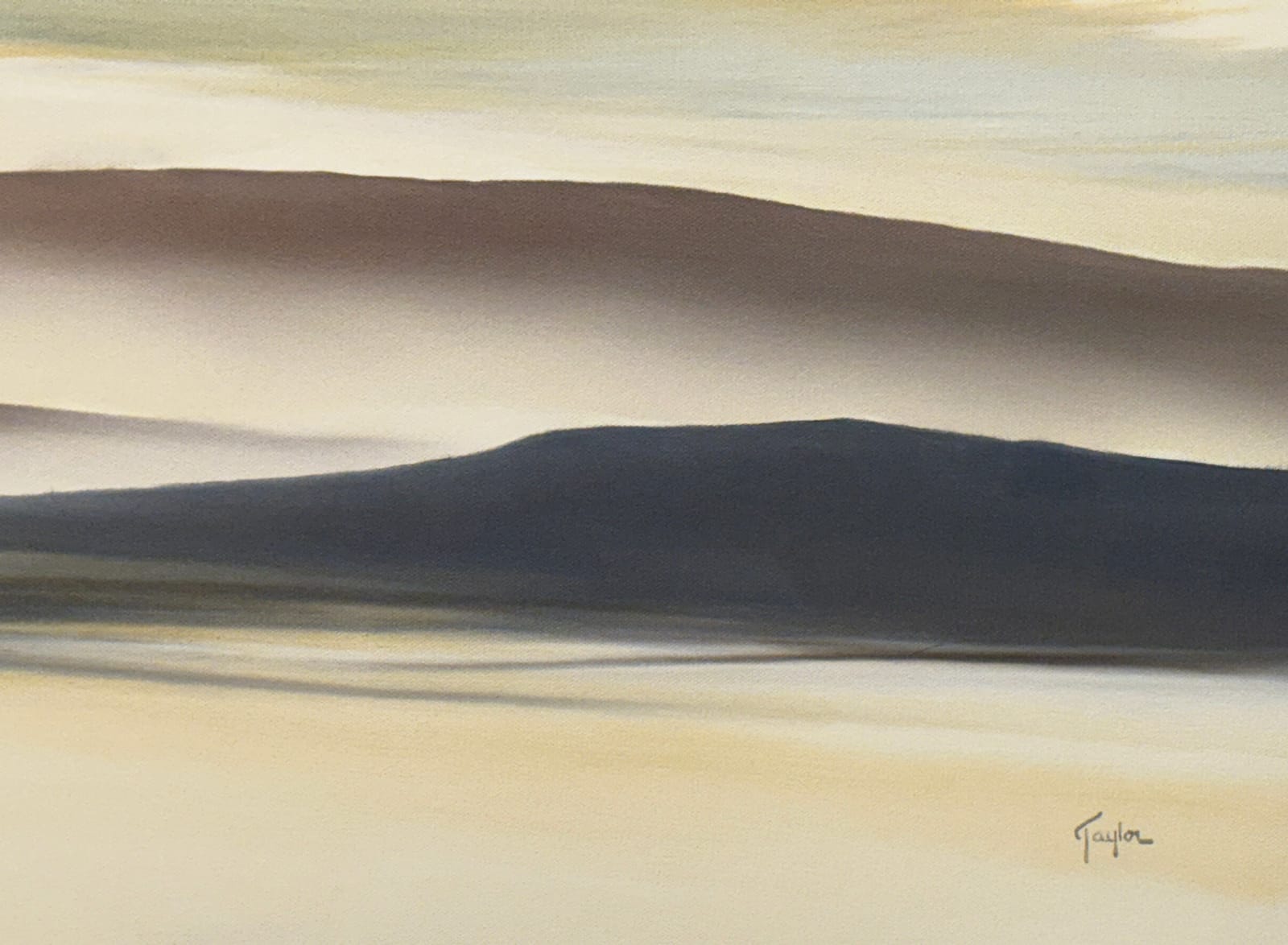 Landscape painting in yellow tones