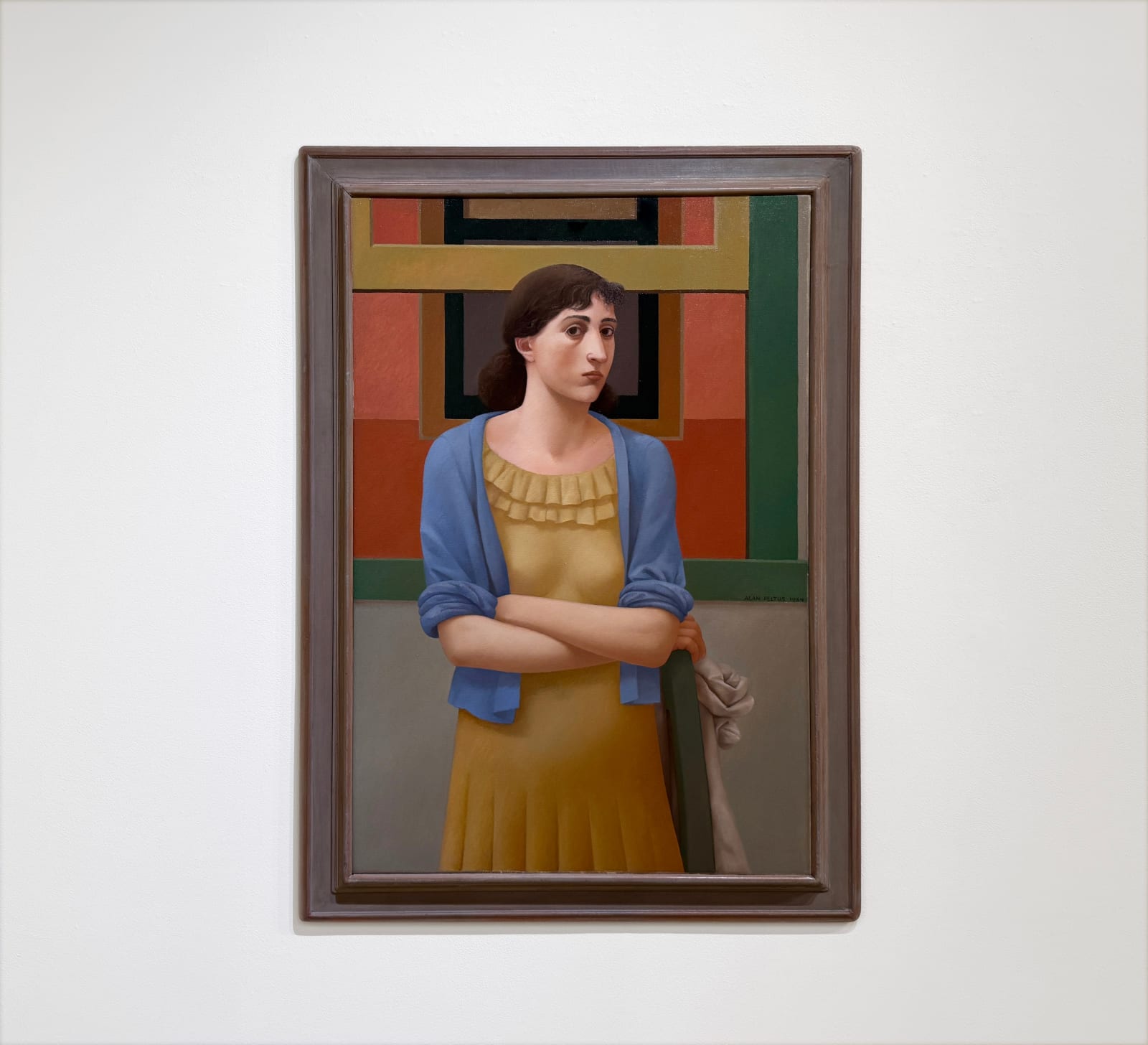 Painting of a woman with arms crossed