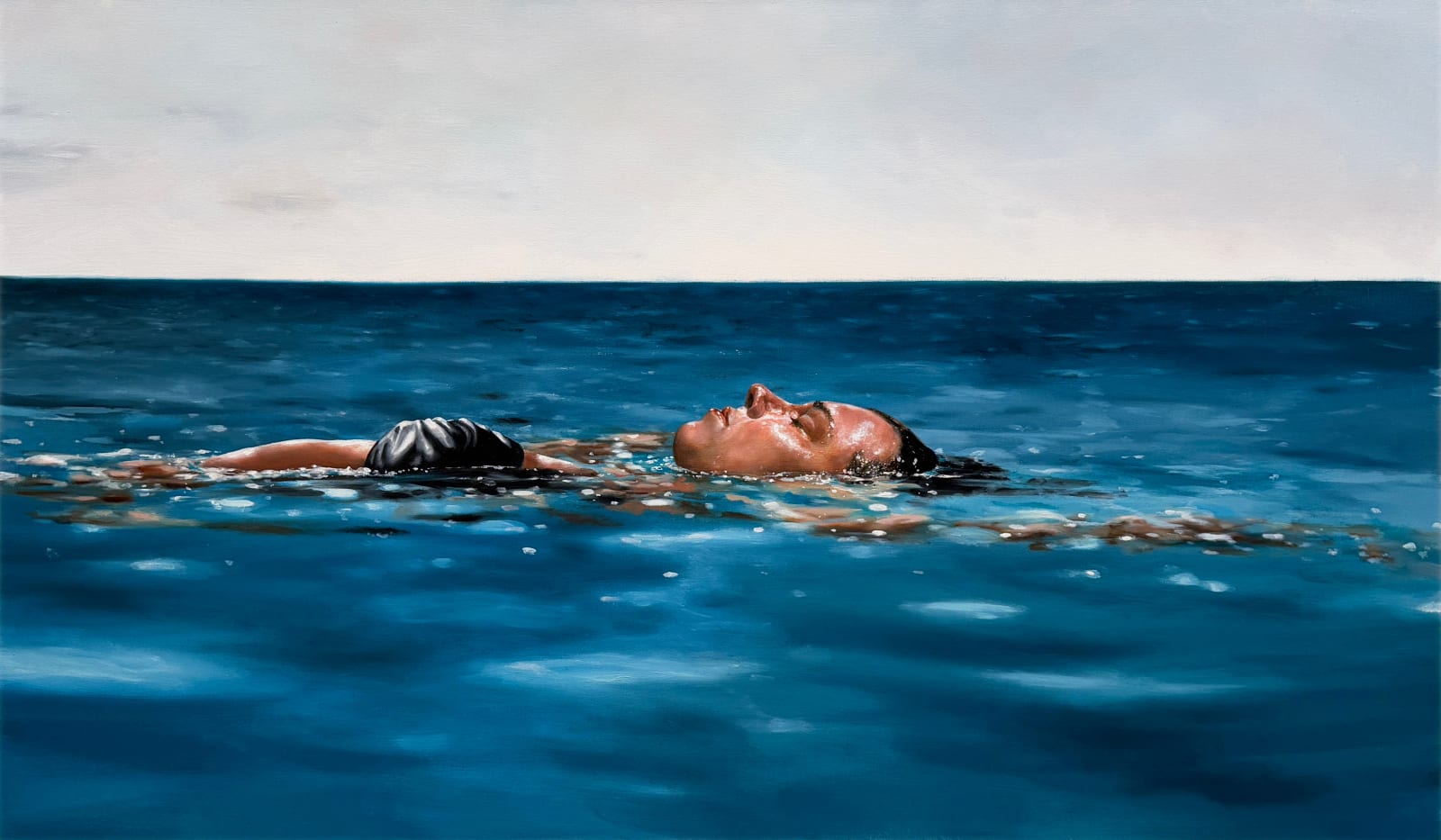 Painting of a woman in the ocean