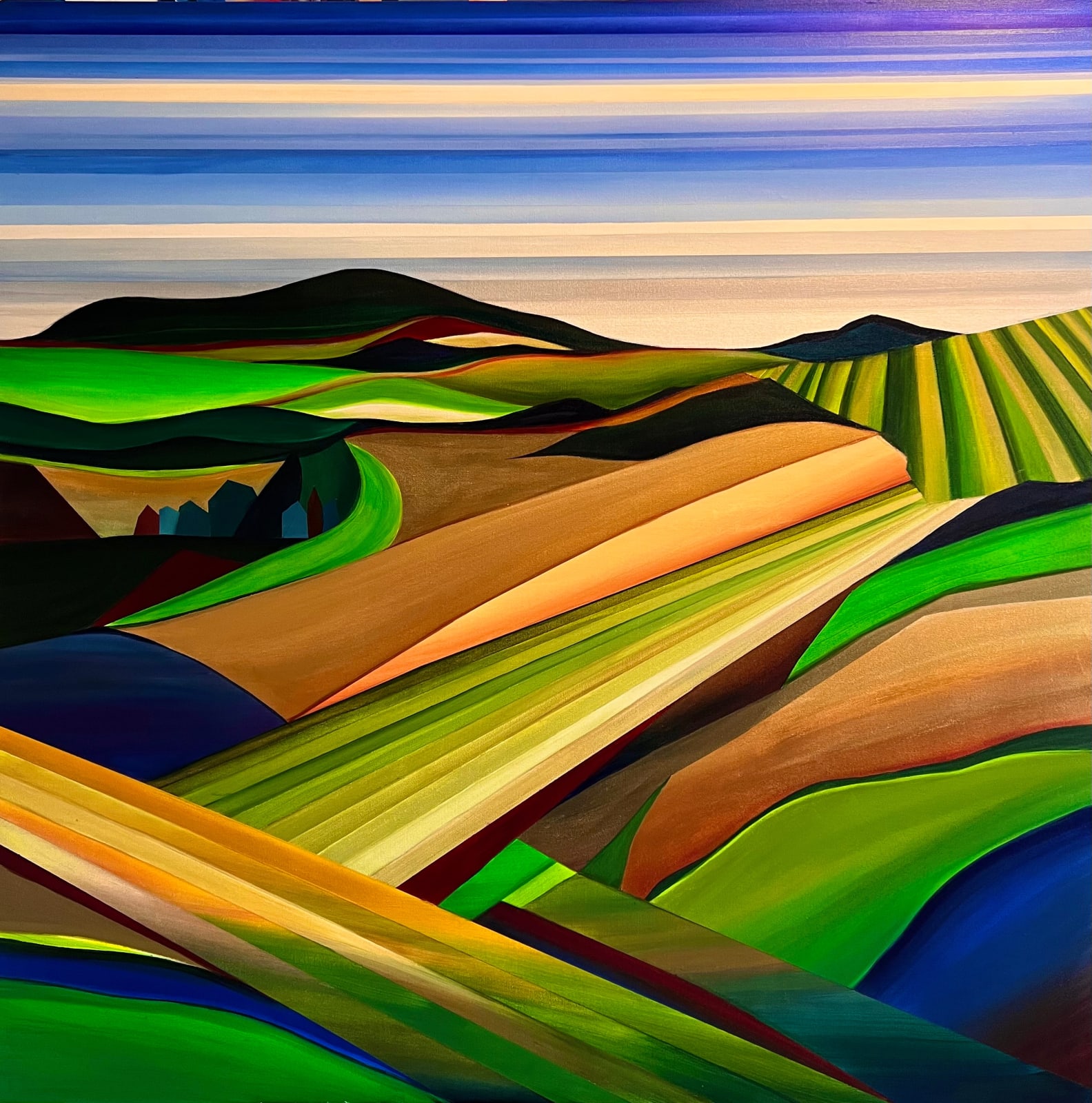 Abstracted colorful landscape