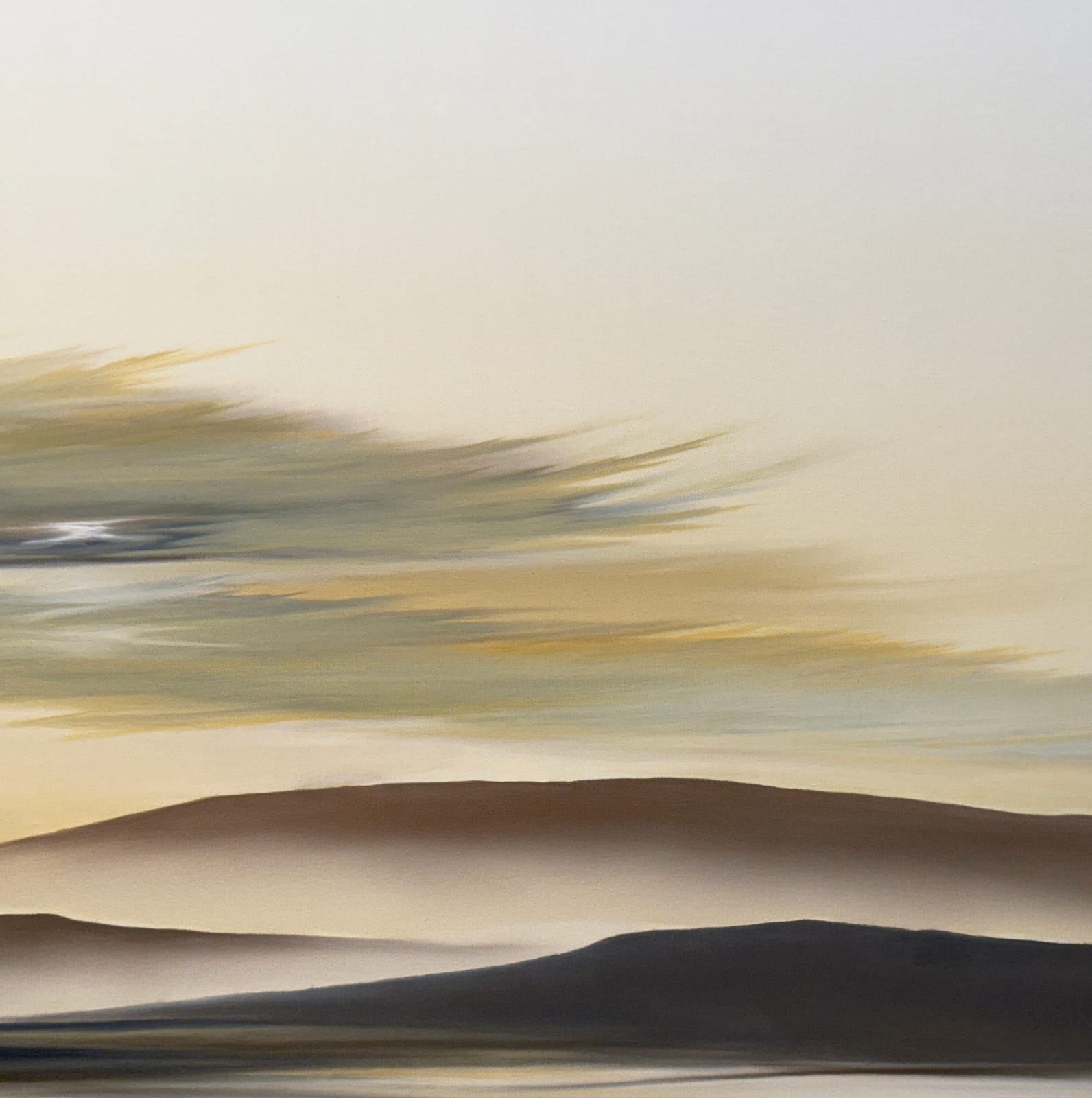 Landscape painting in yellow tones