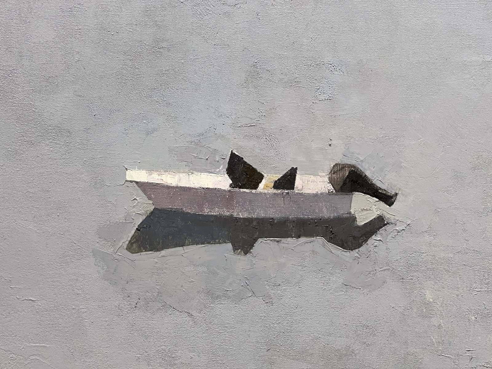 painting of boats in gray water