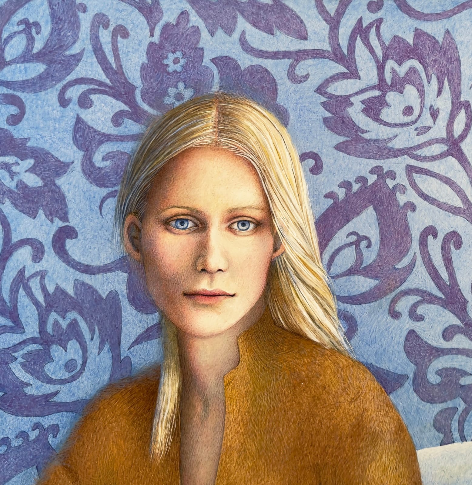 Painting of a woman sitting with a turtle by her feet