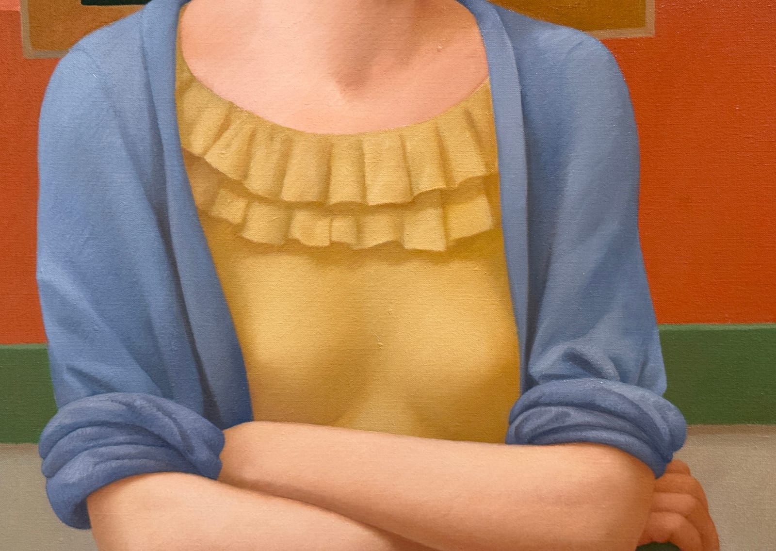 Painting of a woman with arms crossed