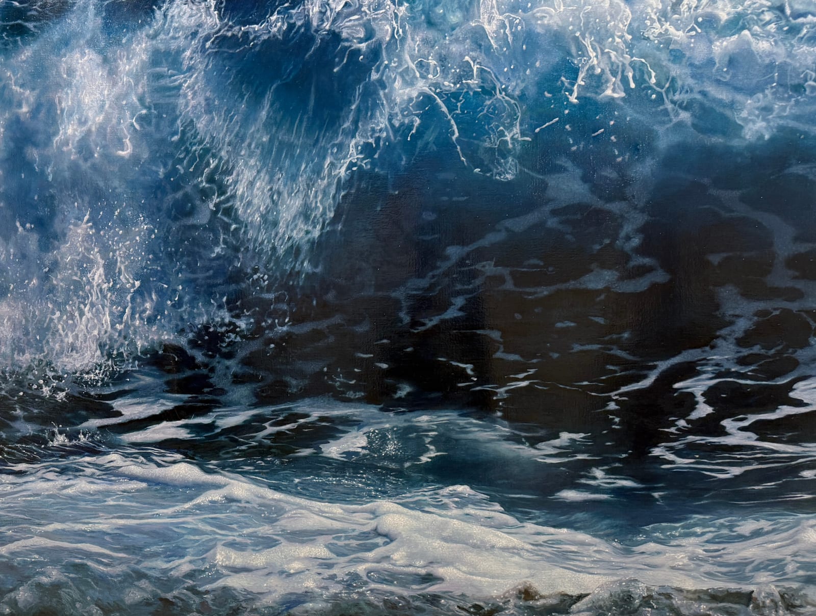 Painting of a crashing wave