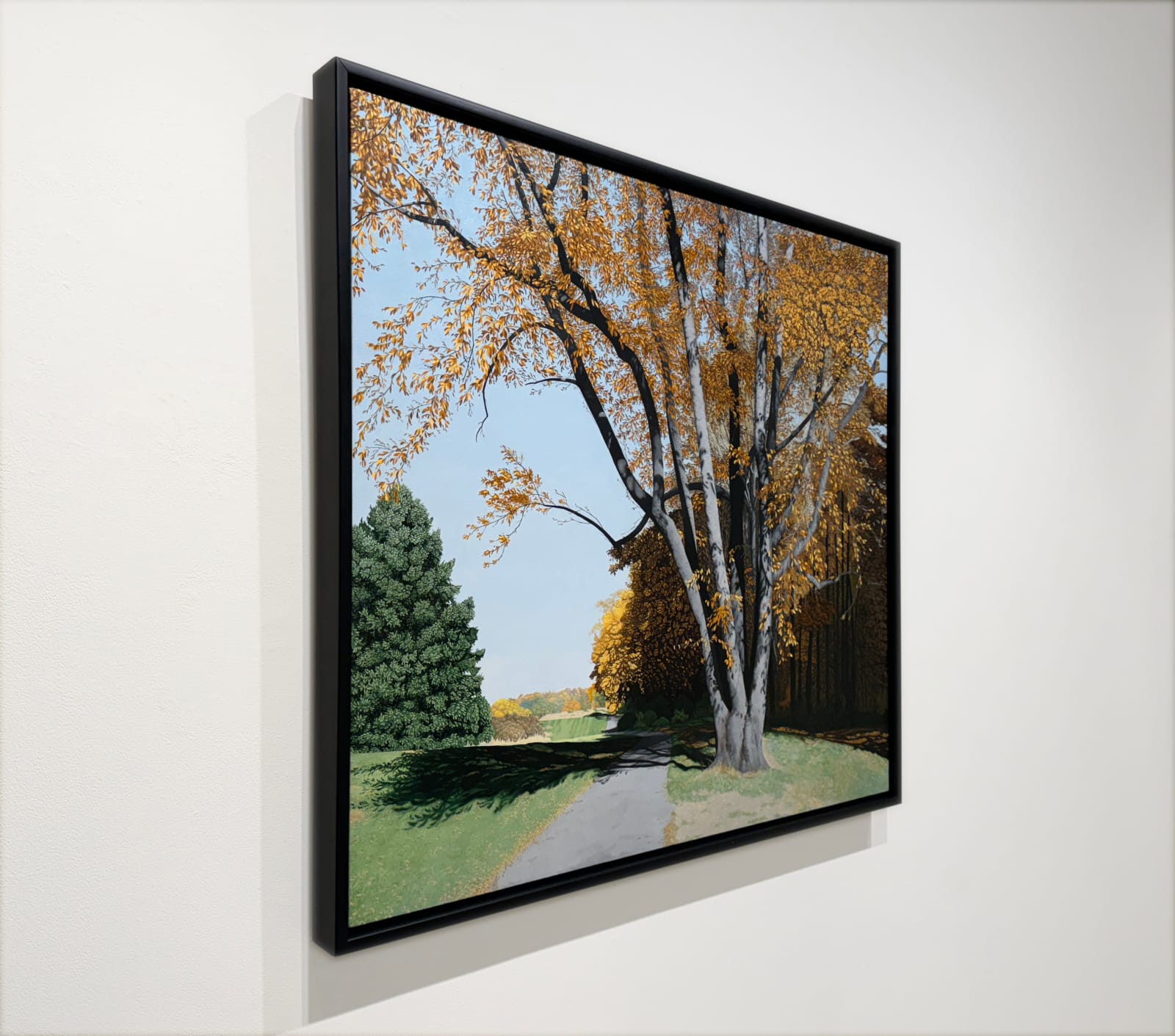 Painting of a tree with fall foliage