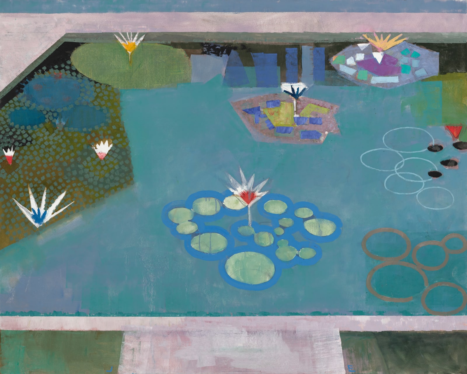 Abstracted Botanic garden pool