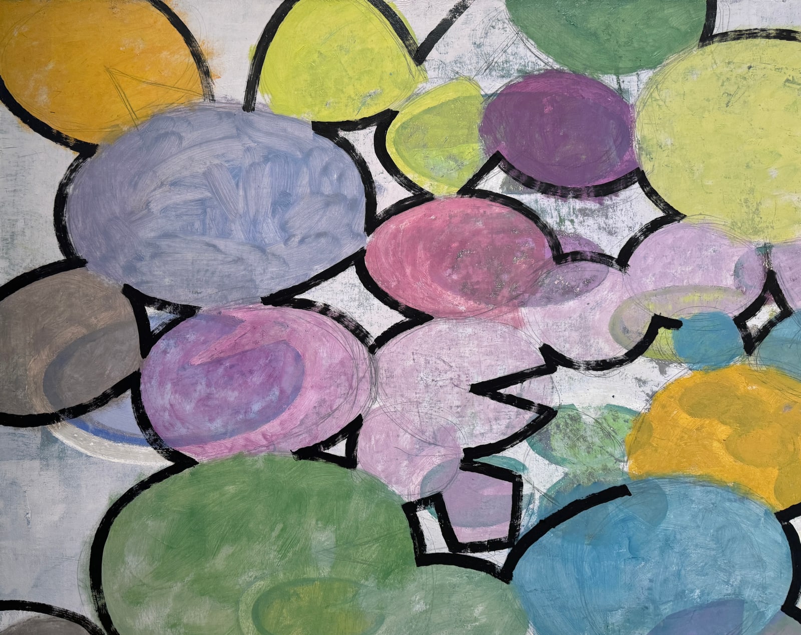 Abstract painting of lillypads