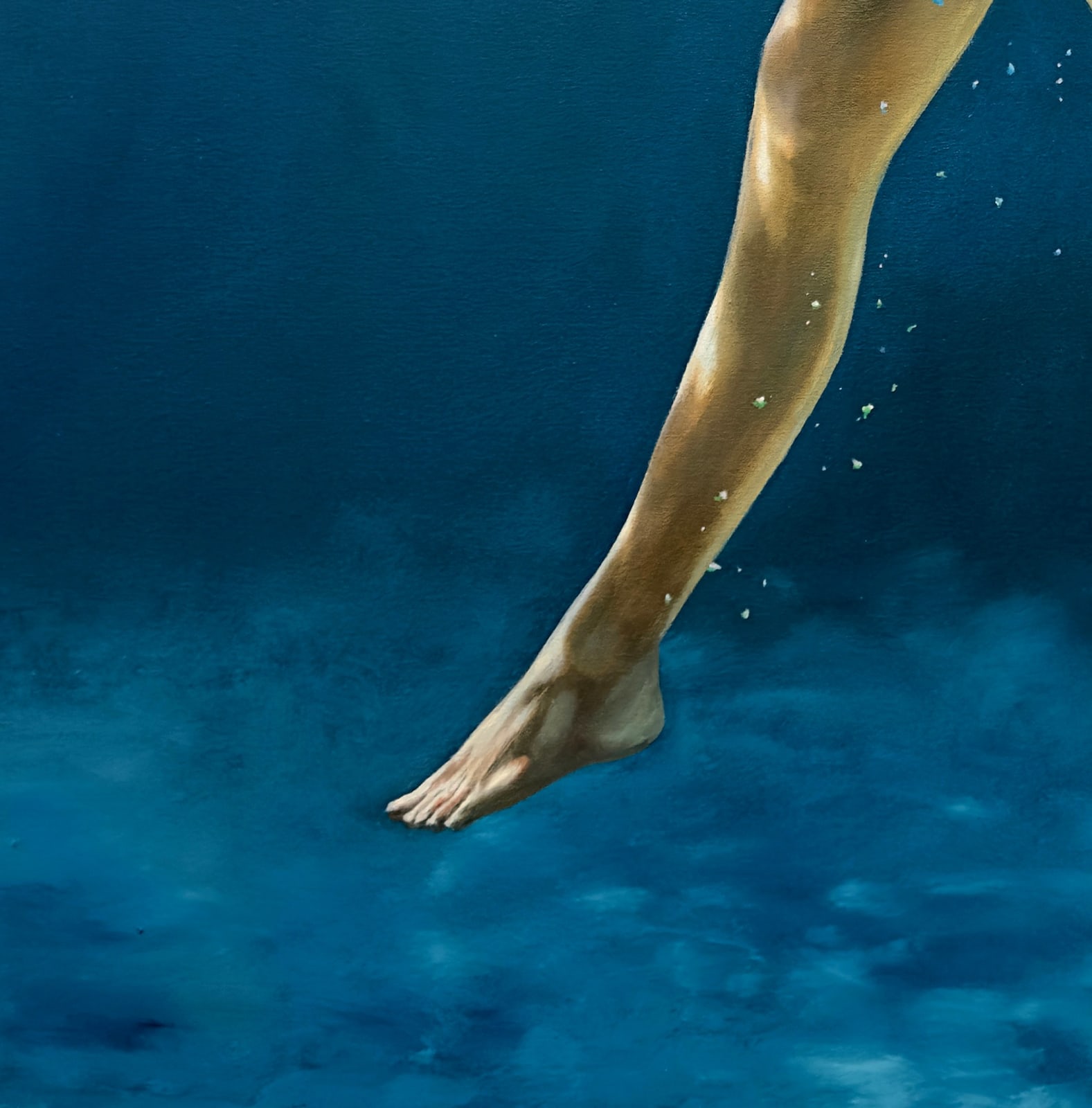 Painting of a woman under water